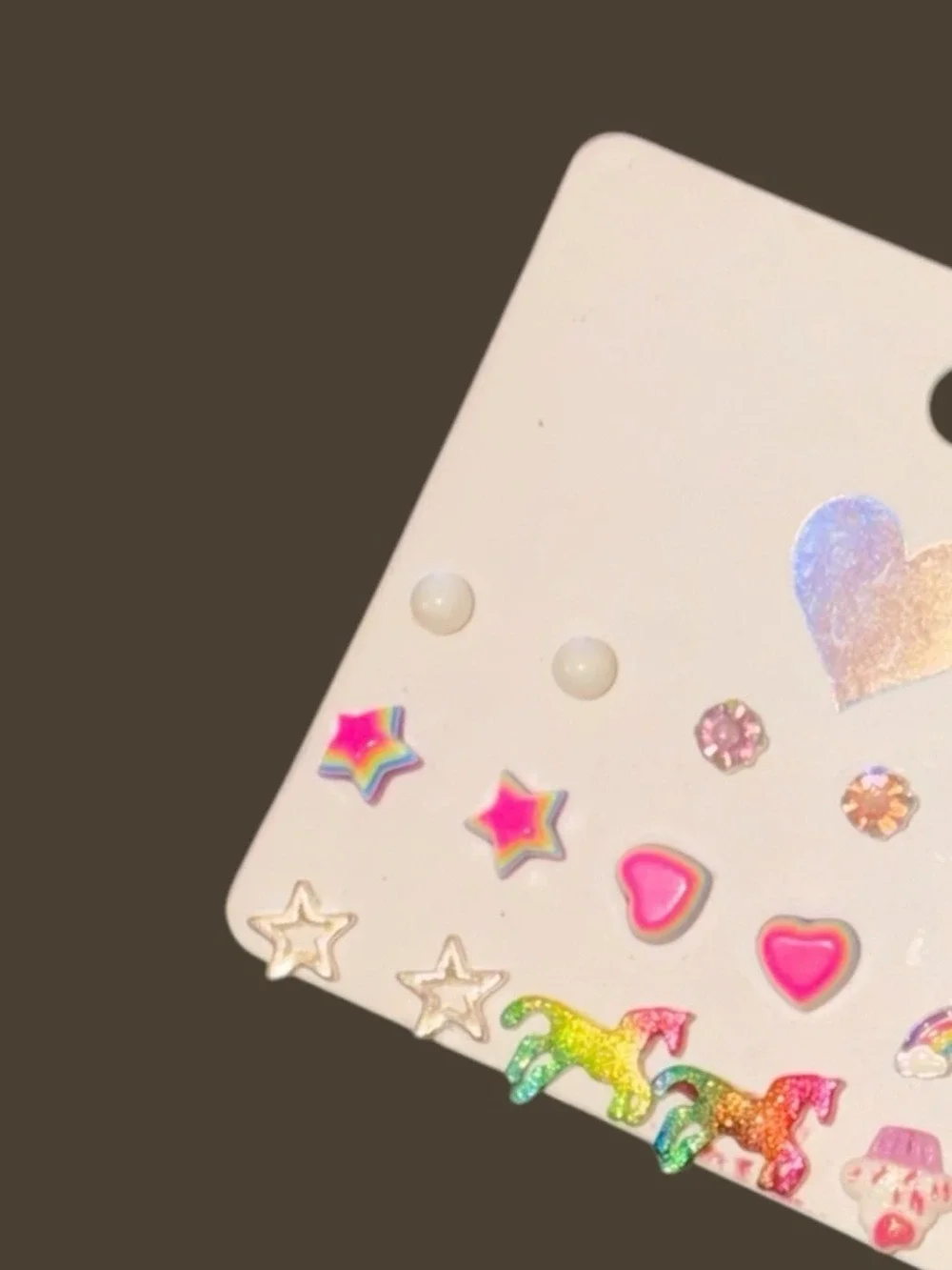 The Children's Place Multicolor Unicorn, Rainbow & Heart Earring Set
